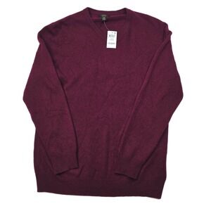 Club Room Luxury 100% Cashmere V-Neck Sweater Mens Large Burgundy Red NEW/Defect
